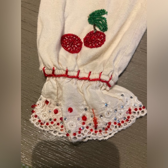 Vintage Cherry print set for babe Size 6-12 months By Lipstick - Picture 6 of 12